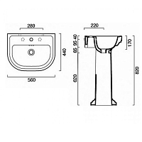 Catalano Comfort Раковина подвесная 56x44x20h см, 1 отв., с переливом, Cataglaze, цвет: белый глянц. 156CV00