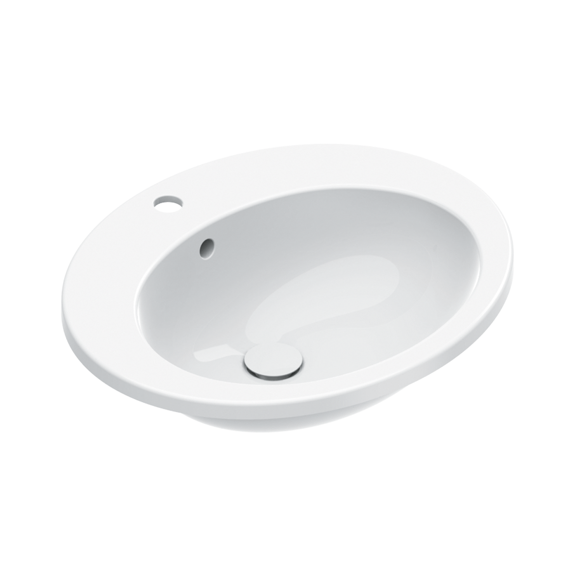 Catalano Italy Раковина встраиваемая сверху 61x51 см 1 отв с переливом Cataglaze, цвет: белый глянц. 0725611001