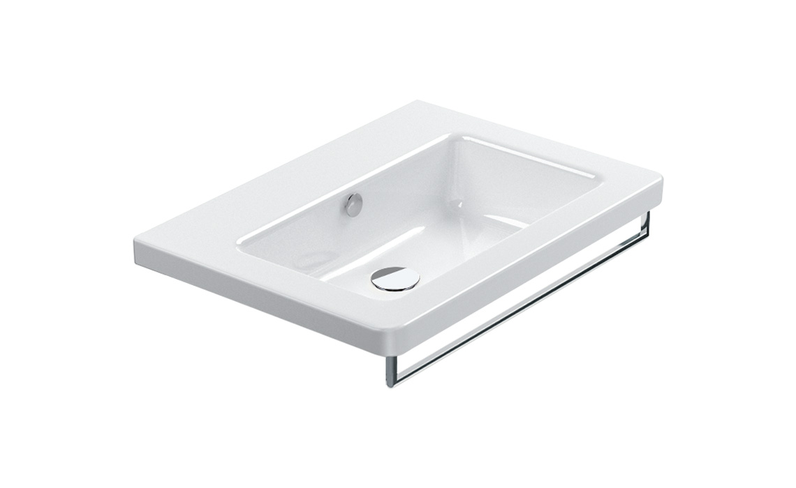 Catalano Comfort Раковина подвесная 67x48x18h см, с переливом, покр. Cataglaze, цвет: белый глянц. 167LI00