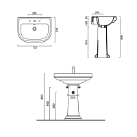 Catalano Comfort Раковина подвесная 70x52x22h см, 1 отв., с переливом, Cataglaze, цвет: белый глянц. 170CV00