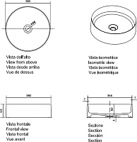 Galassia SmartB Раковина чаша d38 см, без перелива, цвет: белый глянцевый 7405