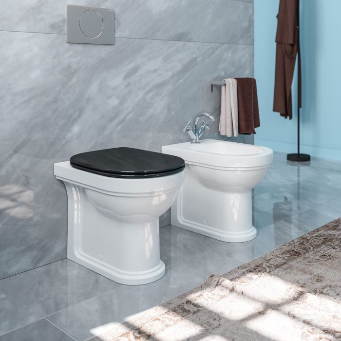 Catalano Canova Royal Унитаз напольный 36x53 см, покрытие Cataglaze, цвет: белый глянцевый 1VPCR00