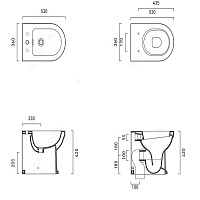 Catalano Canova Royal Унитаз напольный 36x53 см, покрытие Cataglaze, цвет: белый глянцевый 1VPCR00