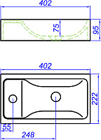 Мебельная раковина Aqwella Unam 220 T1.04.04D
