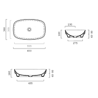 Catalano Alvea Раковина встраиваемая сверху 60x38 см, без перелива, покр Cataglaze, цвет: белый мат. 0624600021