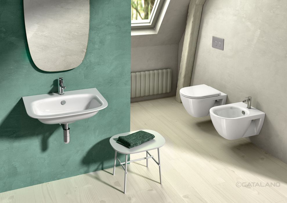 Catalano Comfort Раковина подвесная 65x50x18h см, 1 отв., с переливом, Cataglaze, цвет: белый глянц. 165GRON00