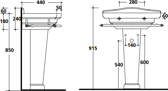 Раковина Galassia Ethos  65 см 8432M