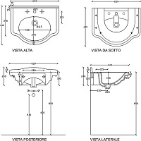 Раковина Galassia Ethos  65 см 8432M
