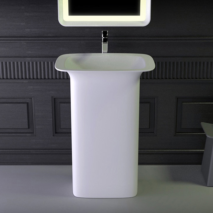 Knief Glam Раковина напольная 60х45х86h cм, K-Stone, выпуск в пол, цвет: белый матовый 0600-082-01