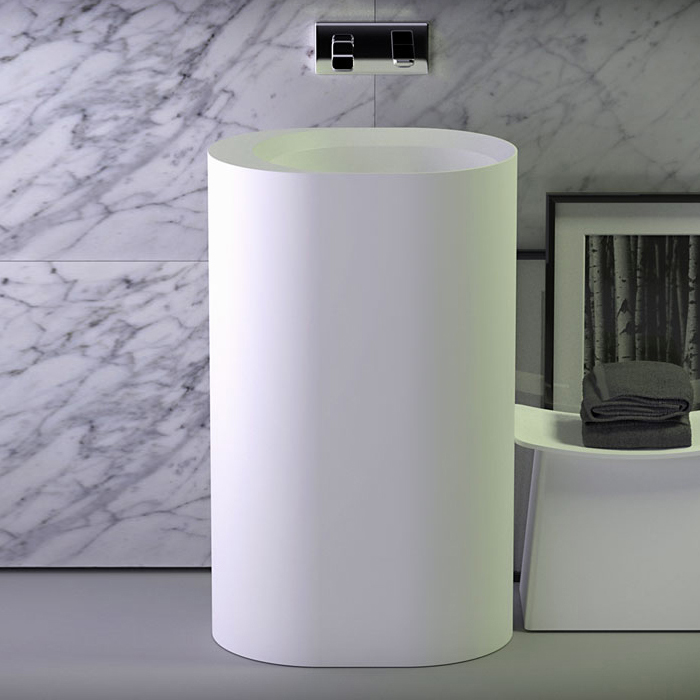 Knief Glow Раковина напольная 55х40х90h см, K-Stone, без перелива, цвет: белый матовый 0600-063-01