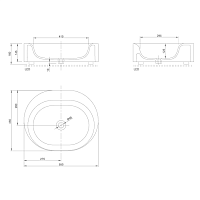 Knief Moon Раковина чаша 55х45х16h см, K-Stone, без отверстия под смеситель, цвет: белый матовый 0600-032-01