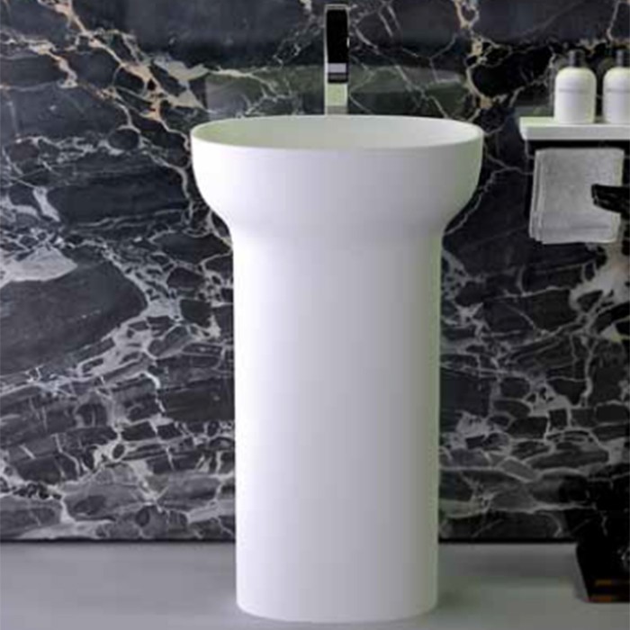 Knief Prime Раковина напольная 53х35х90h cм, K-Stone, с выходом в пол, цвет: белый матовый 0600-012-01