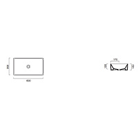 Catalano Zero Раковина чаша 60x35x13h см, без перелива, покрытие Cataglaze, цвет: белый глянцевый 0222600001