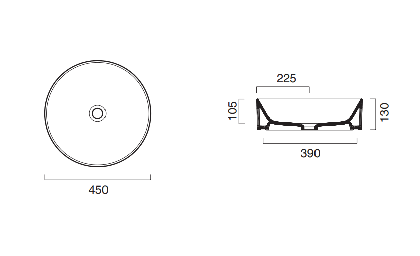 Catalano Zero Раковина чаша d45x13h см, без перелива, покрытие Cataglaze, цвет: белый глянцевый 0123450001