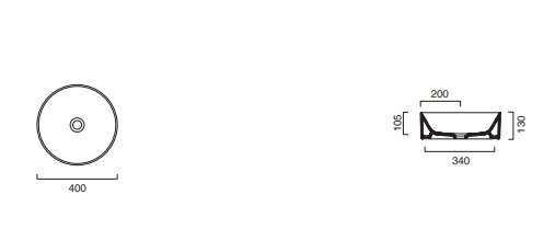 Catalano Zero Раковина чаша d40x13h см, без перелива, покрытие Cataglaze, цвет: белый глянцевый 0123400001