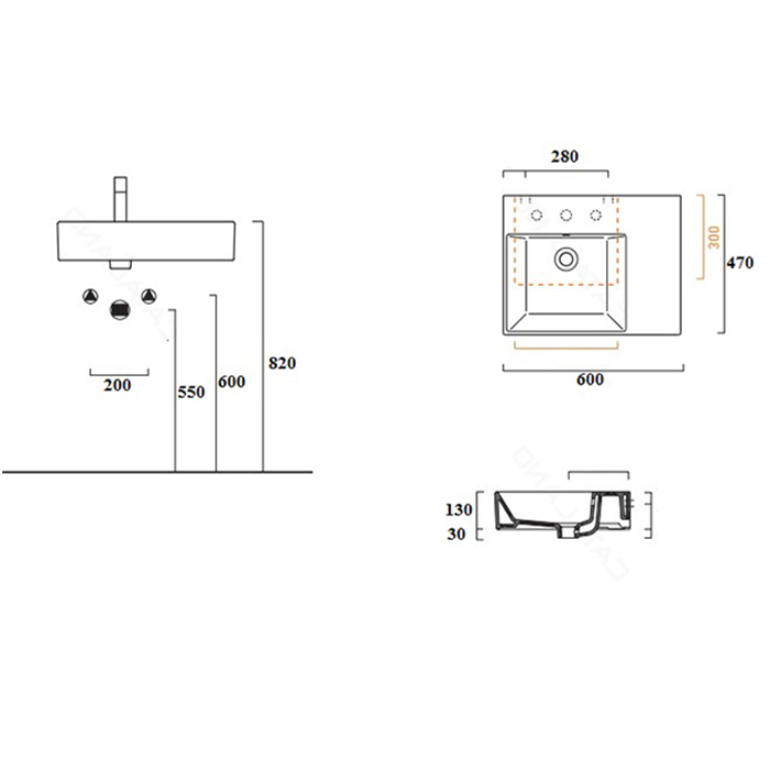 Catalano Comfort Раковина подвесная 60x47x16h см, с переливом, покр. Cataglaze, цвет: белый глянц. 160SVPUP00