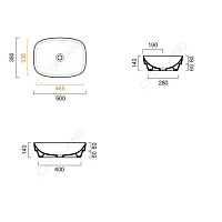 Catalano Zero Раковина встраиваемая сверху 50x38 см, без перелива, Cataglaze, цвет: белый глянцевый 0624500001