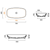 Catalano Alvea Раковина встраиваемая сверху 75x40 см, без перелива, Cataglaze, цвет: белый глянцевый 0624750001