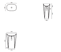 Catalano Green Раковина напольная 55x38x85h см, без перелива, покр. Cataglaze, цвет: белый глянцевый 0428551001