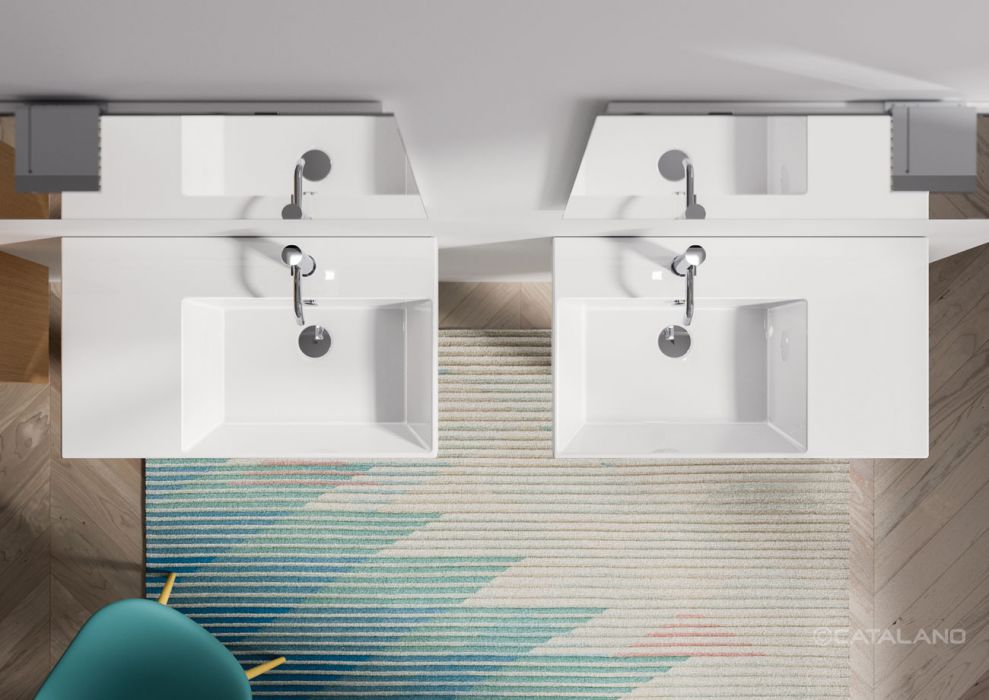 Catalano Comfort Раковина подвесная 80x47x16h см, с переливом, покр. Cataglaze, цвет: белый глянц. 180DVP00