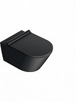 Catalano Zero Унитаз подвесной безободковый 35x55 см, смыв торнадо, Twinglaze, цвет: черный матовый 0111550022