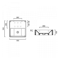 Catalano Comfort Раковина подвесная 55x55x15h см, с переливом, цвет: белый глянцевый 55VE