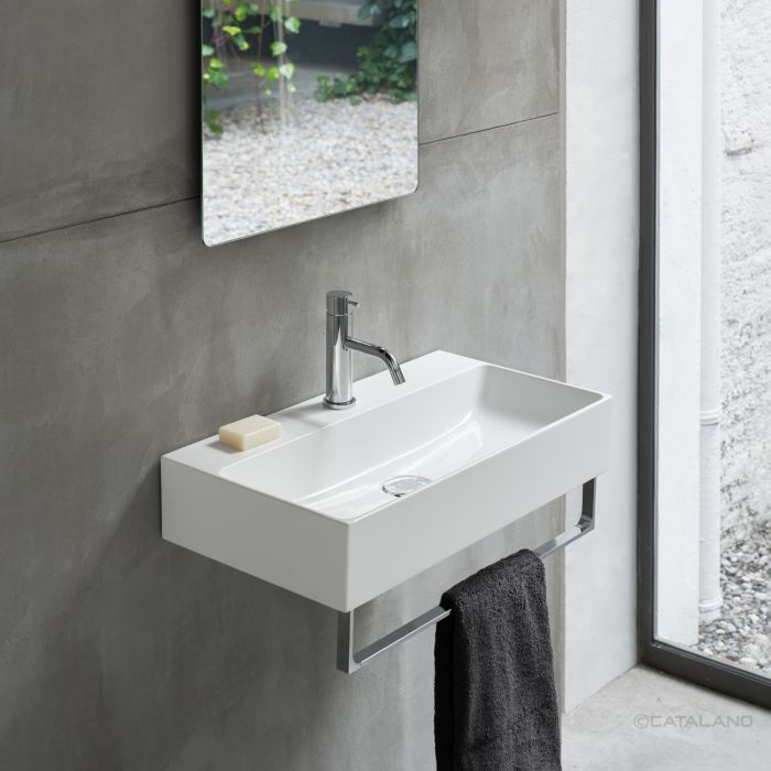 Catalano Comfort Раковина подвесная 65x35x12h см, без перелива, покр. Cataglaze, цвет: белый глянц. 0220650001