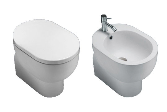 Catalano C light Унитаз напольный/биде/крышка 35x52 см, цвет: белый глянцевый VPCB52+BICB52+CLST