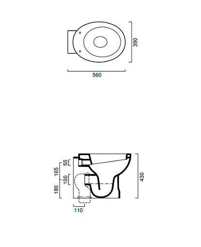 Catalano Roma Унитаз напольный с крышкой 39x56 см, цвет: белый глянцевый 1VPRN00+5ROST00