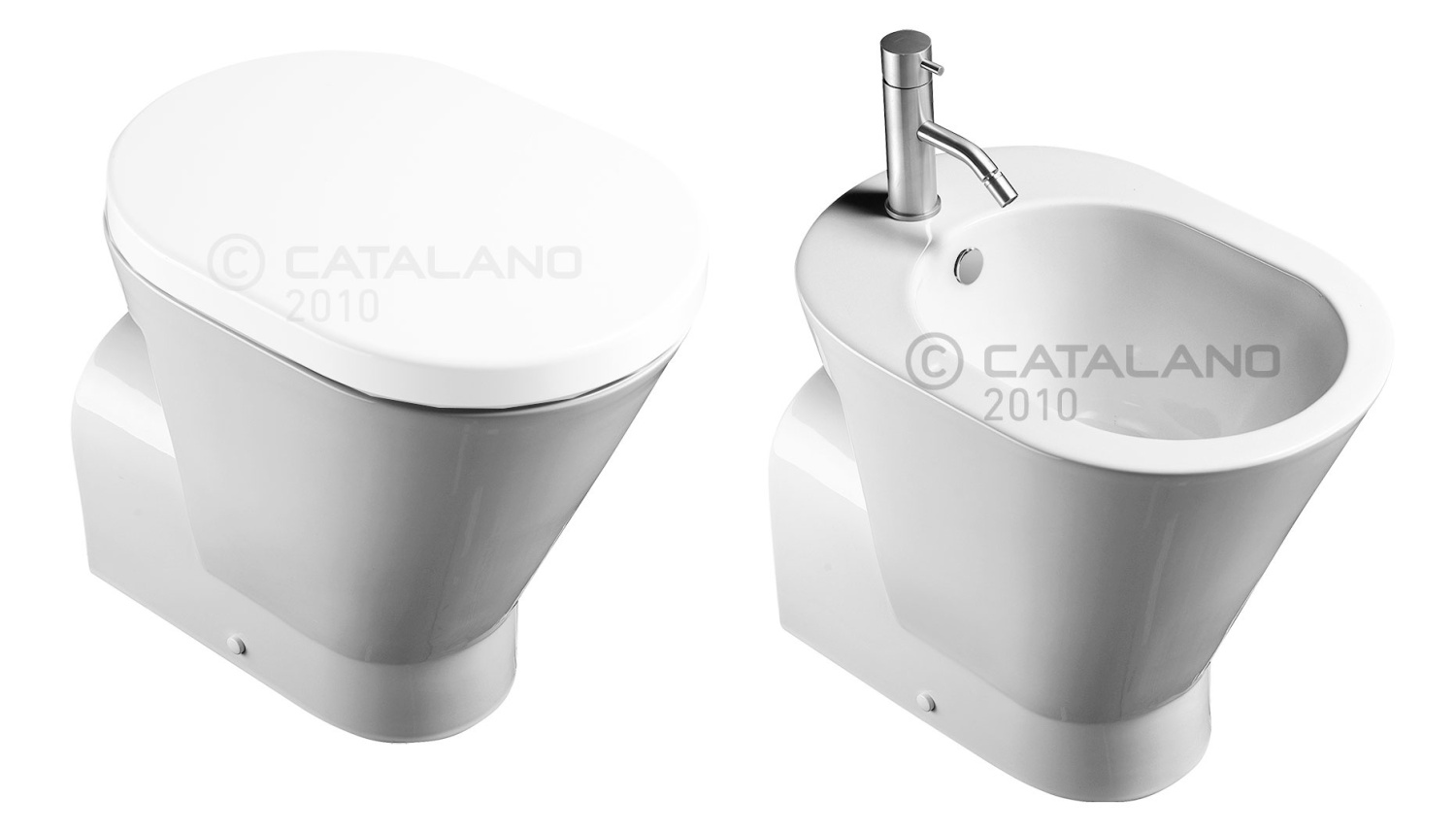 Catalano Verso Унитаз напольный/биде 37x58 см, цвет: белый глянцевый 1VAHE00+1BIHE00