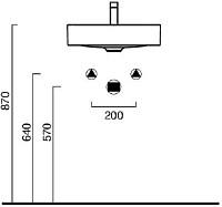 Catalano Comfort Раковина подвесная 45x35x14h см, без перелива, покр. Cataglaze, цвет: белый глянц. 0420450001