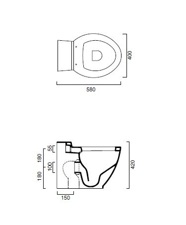Catalano Zero Унитаз напольный с крышкой 40x58 см, цвет: белый глянцевый VPZG+5ZPST00