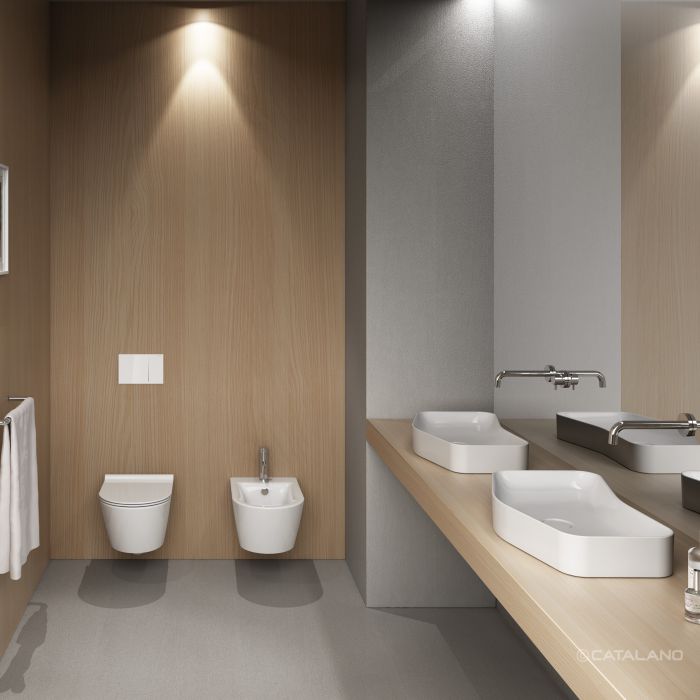 Catalano Zero Раковина чаша 65x37,5x10h см, без перелива, покрытие Cataglaze, цвет: белый глянцевый 16537AED00