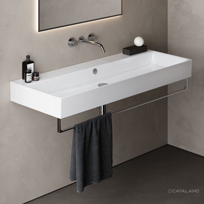 Catalano Comfort Раковина подвесная 120x47x15,5h см, с переливом, покр Cataglaze, цвет: белый глянц. 0221200001