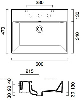 Catalano Comfort Раковина подвесная 60x47x15,5h см, с переливом, покр. Cataglaze, цвет: белый глянц. 0220600001
