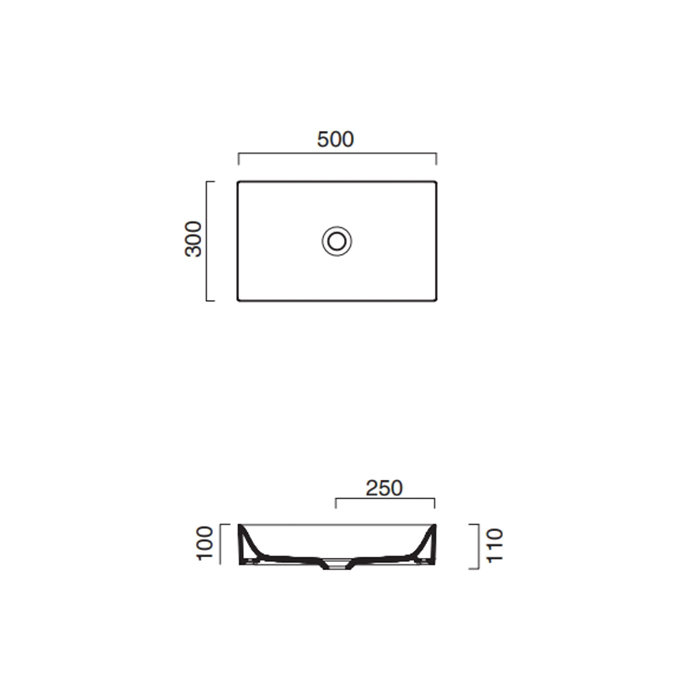 Catalano Zero Раковина чаша 50x30x11h см, без перелива, покрытие Cataglaze, цвет: белый глянцевый 150AVP00