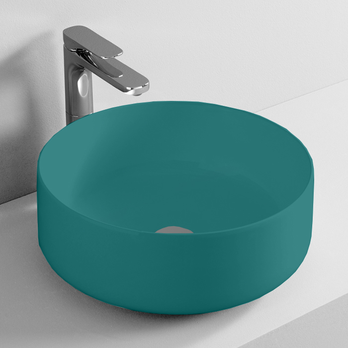 ArtCeram Cognac Раковина чаша d42x16h см, без перелива, покрытие Saniglaze, цвет: green foresta COL001 43 00
