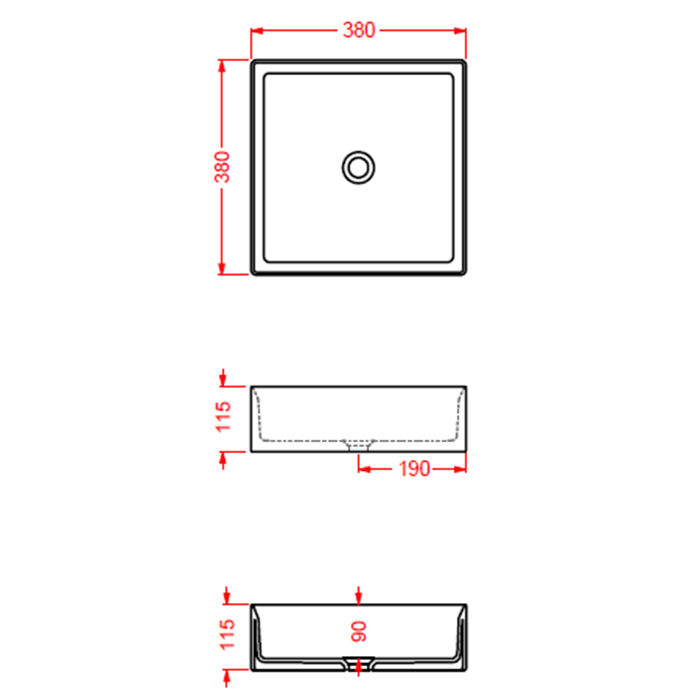 ArtCeram Scalino Раковина чаша 38x38x11,5h см, без перелива, цвет: cream SCL001 22 00