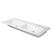 Duravit Me by Starck Двойная раковина для мебели с перел., 130x49 см, цвет: белый 2336130060