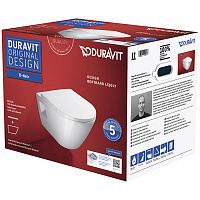 Duravit D-Neo Унитаз подвесной, 37x54 см, цвет: белый 45780900A1 (2578090000+0021690000)