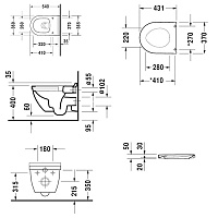 Duravit Starck 3 Комплект: унитаз Rimless 2527090000 + сиденье 006389 45270900A1 (2527090000+006389)