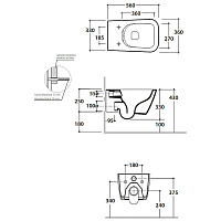 Globo Stone Унитаз подвесной безободковый, с креплением, 36х56 см, цвет: белый глянцевый STS06BI