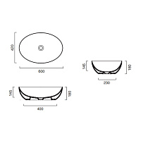 Catalano Zero Раковина чаша 60x42x18h см, без перелива, покрытие Cataglaze, цвет: белый глянцевый 16042AVL00
