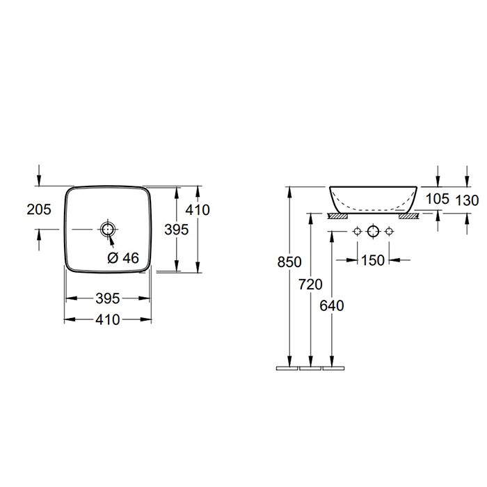 Villeroy & Boch Artis Раковина 41x41x13 см, накладная, цвет: Sage Green 417841BCS8