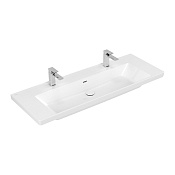 Villeroy & Boch Subway 3.0 Раковина 130х47х17 см, 2 отв., подвесная, цвет: альпийский белый 4A70D401