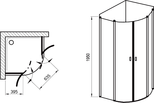 Душевой уголок Ravak CSKK4-90 Transparent, профиль сатин 3Q170U00Z1