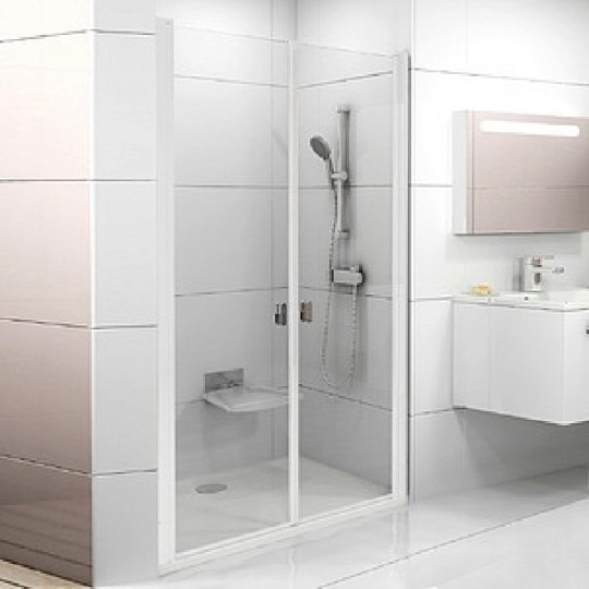 Ravak CSD2-100 Chrome Душевая дверь в нишу 100,5x195h см распашная, прозр. стекло 6 мм, цвет: белый 0QVAC100Z1