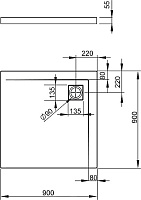 Radaway Argos C Душевой поддон из акрила, 90х90х5,5h см, цвет: белый глянцевый 4AC99-01