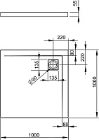 Radaway Argos C Душевой поддон из акрила, 100х100х5,5h см, цвет: белый глянцевый 4AC1010-01