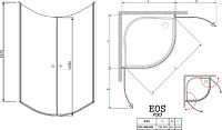 Душевой уголок Radaway Eos PDD 80 прозрачное стекло 37613-01-01N